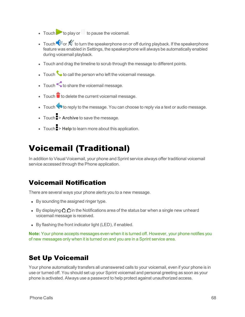 Voicemail (traditional), Voicemail notification, Set up voicemail | HTC One E8 User Manual | Page 81 / 262