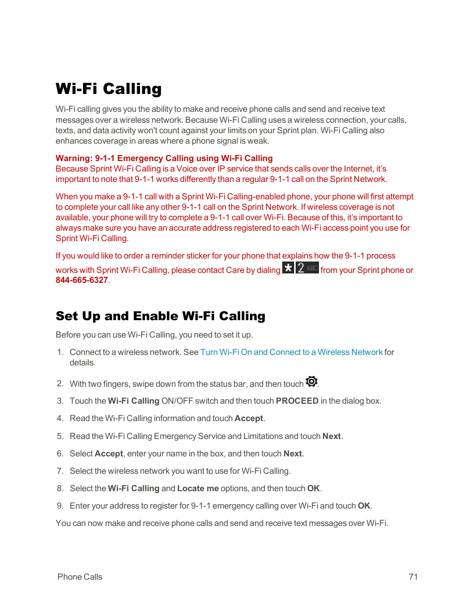 Wi-fi calling, Set up and enable wi-fi calling | HTC One E8 User Manual | Page 84 / 262
