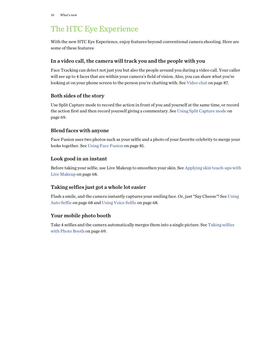 The htc eye experience | HTC One E8 User Manual | Page 10 / 188