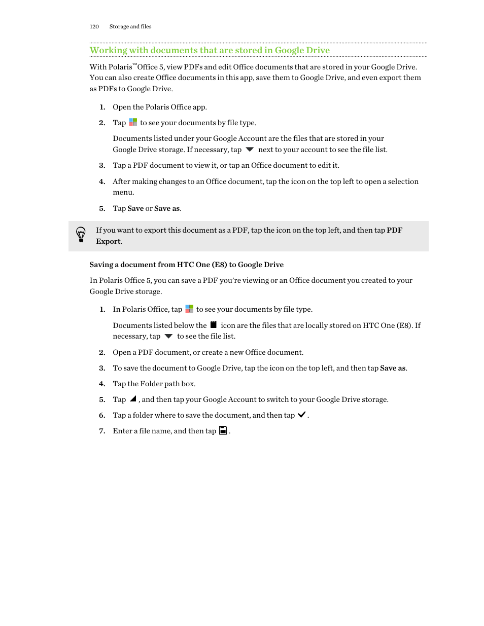 HTC One E8 User Manual | Page 120 / 188