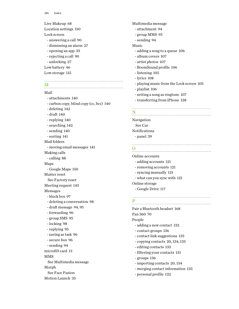 HTC One E8 User Manual | Page 185 / 188