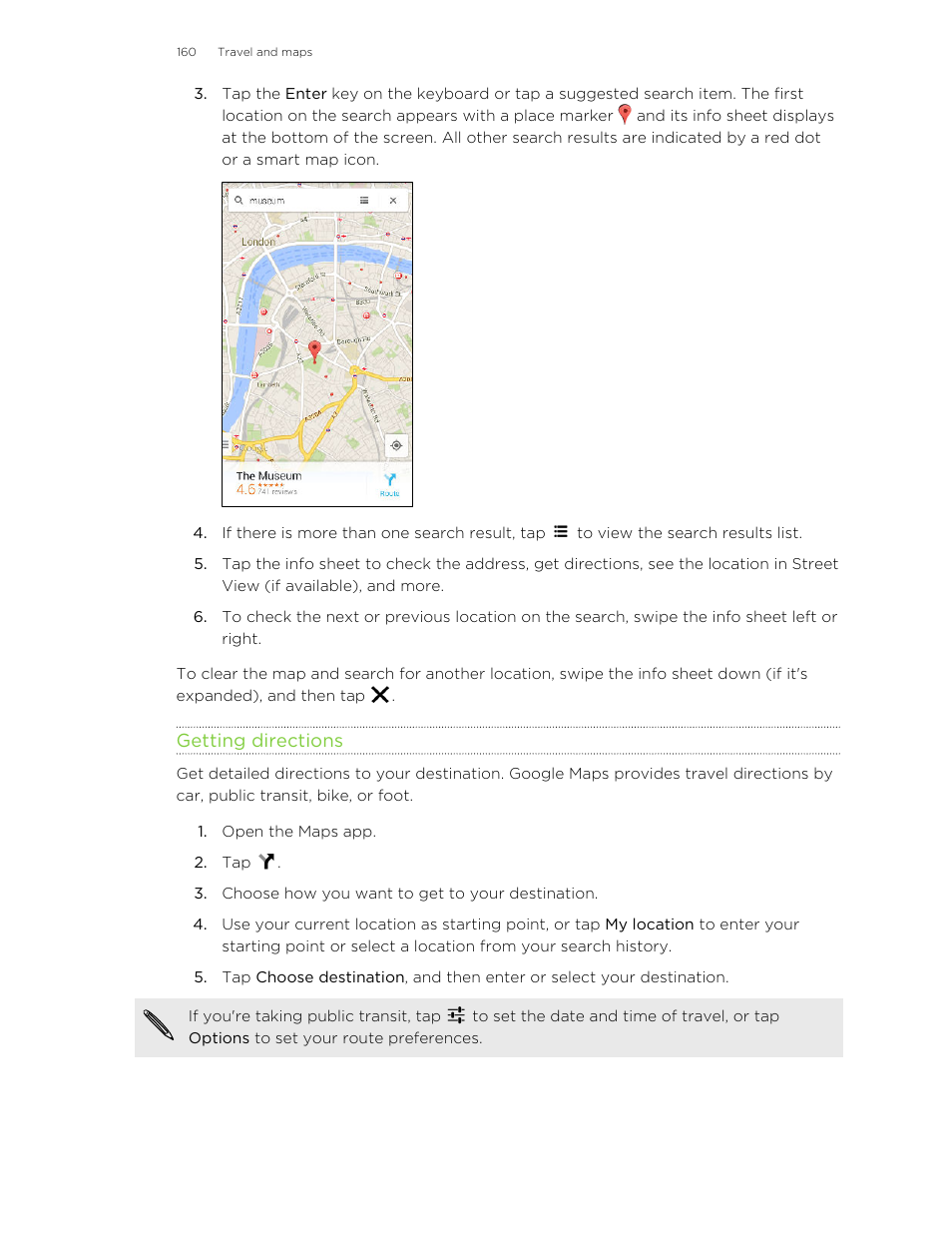 Getting directions | HTC One M8 User Manual | Page 160 / 201