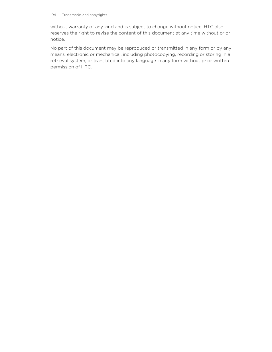 HTC One M8 User Manual | Page 194 / 201