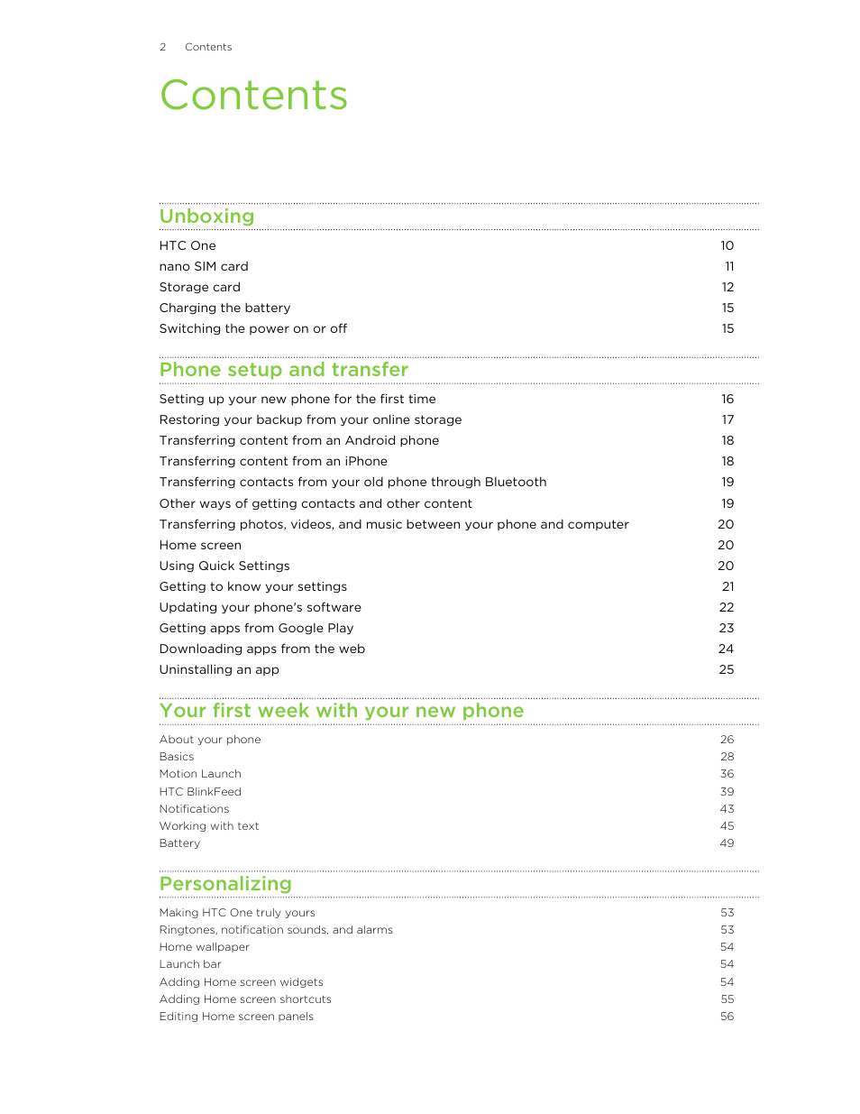 HTC One M8 User Manual | Page 2 / 201