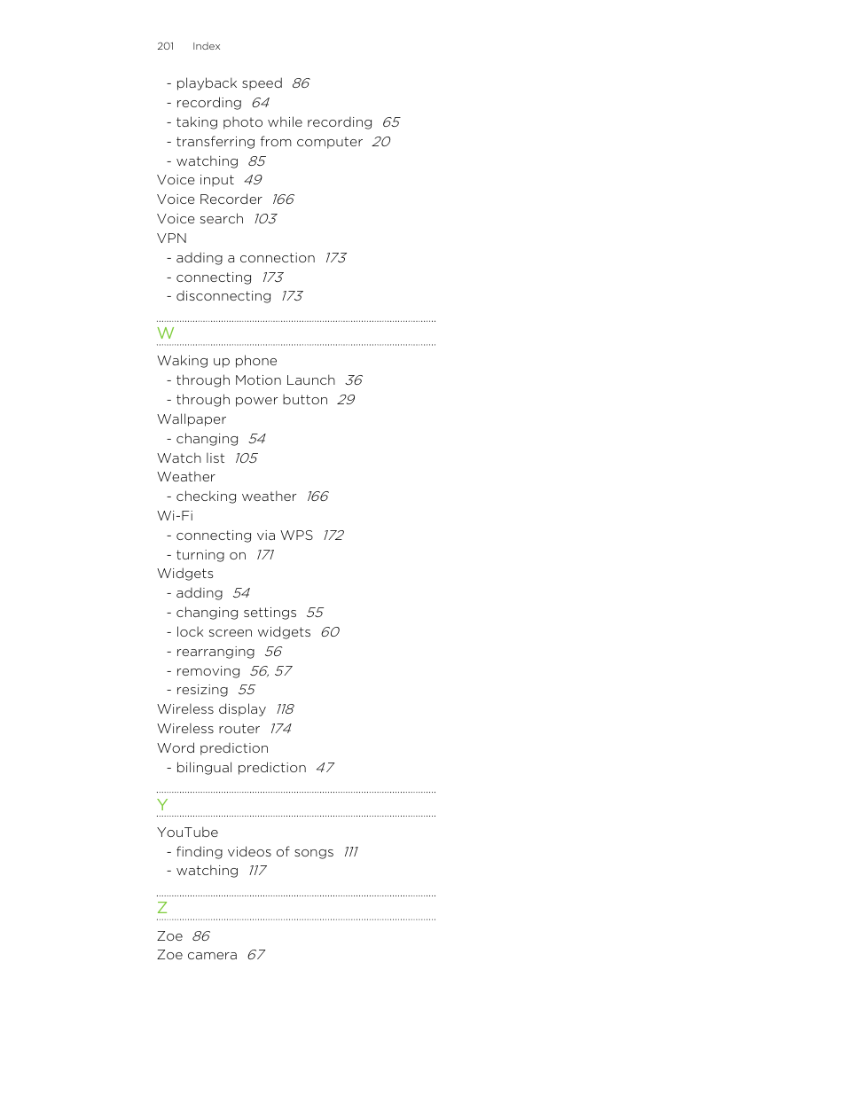 See zoe, See wireless router | HTC One M8 User Manual | Page 201 / 201