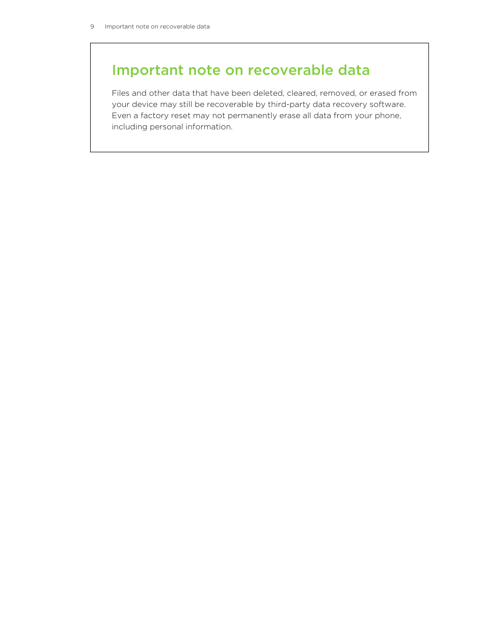 HTC One M8 User Manual | Page 9 / 201