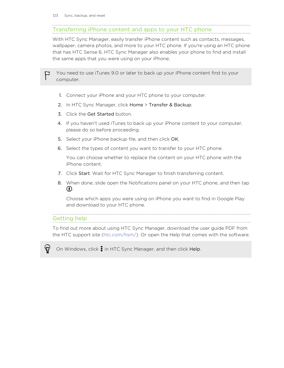 Getting help | HTC One E8 User Manual | Page 123 / 185