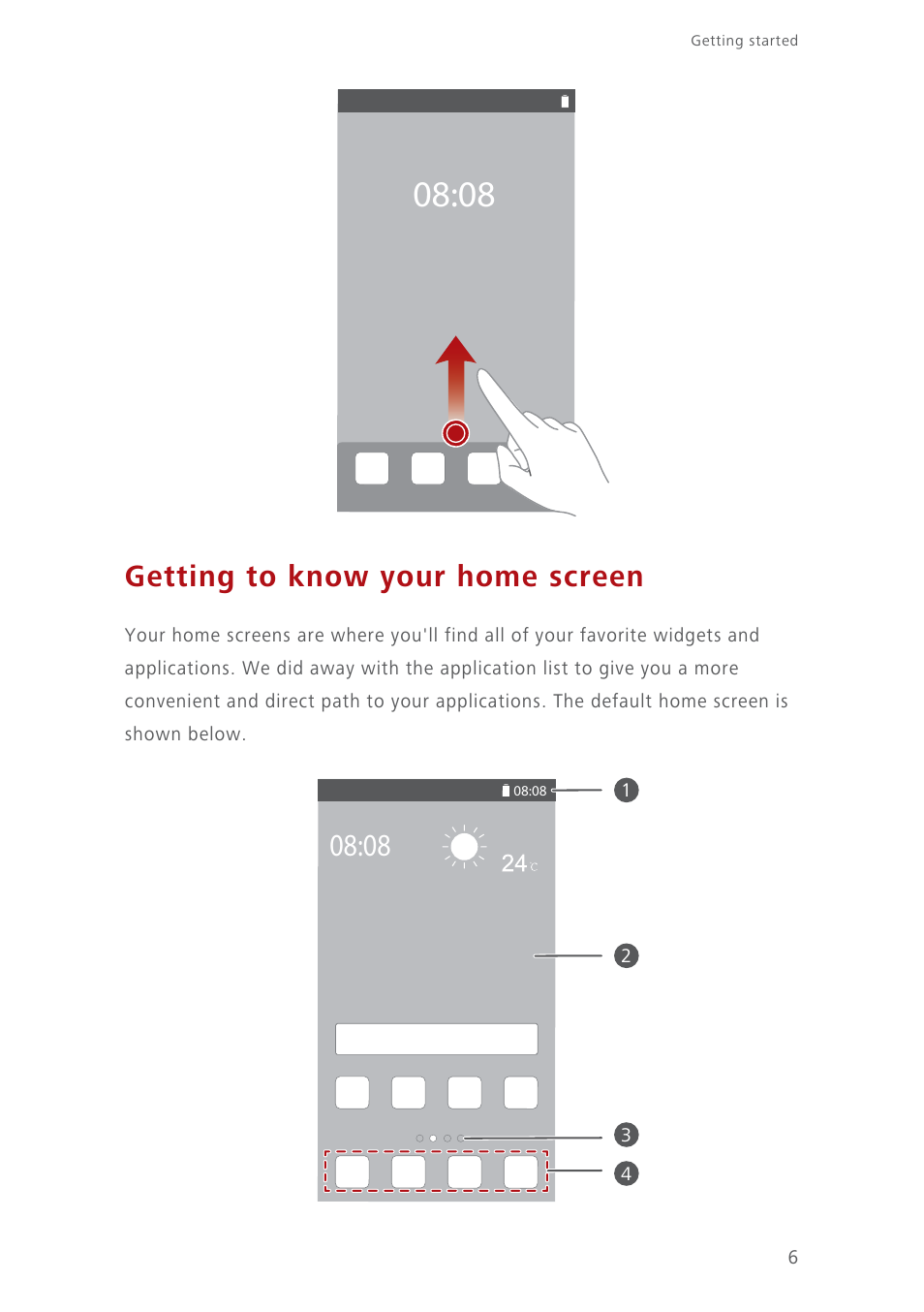 Getting to know your home screen | Huawei Ascend Y550 User Manual | Page 10 / 71