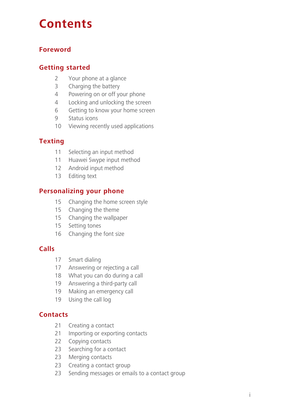 Huawei Ascend Y550 User Manual | Page 2 / 71