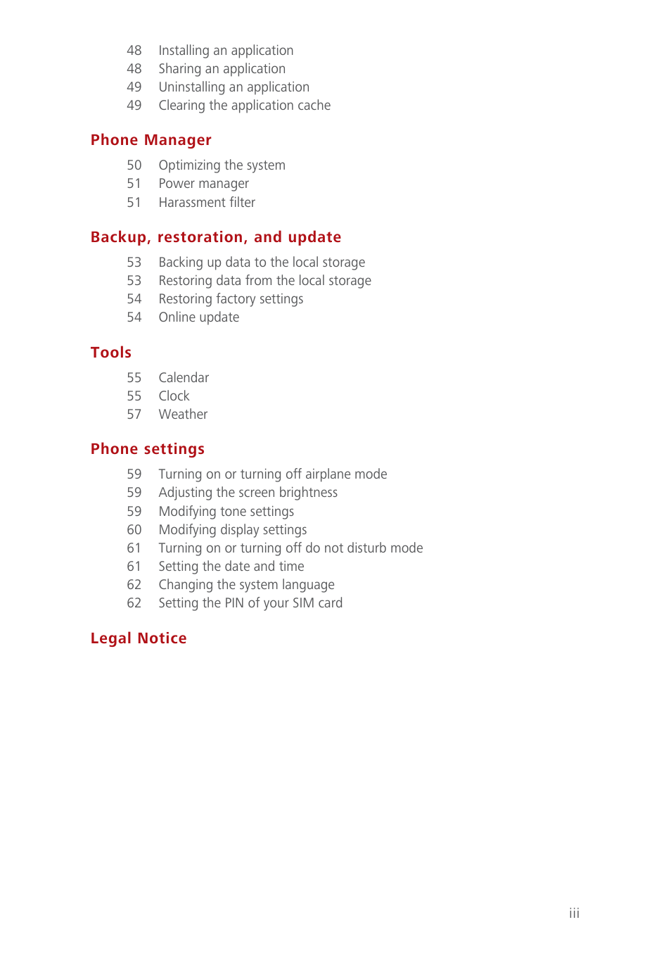 Huawei Ascend Y550 User Manual | Page 4 / 71