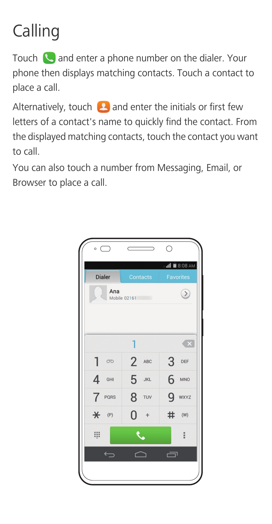 Calling | Huawei Honor 6 User Manual | Page 5 / 12