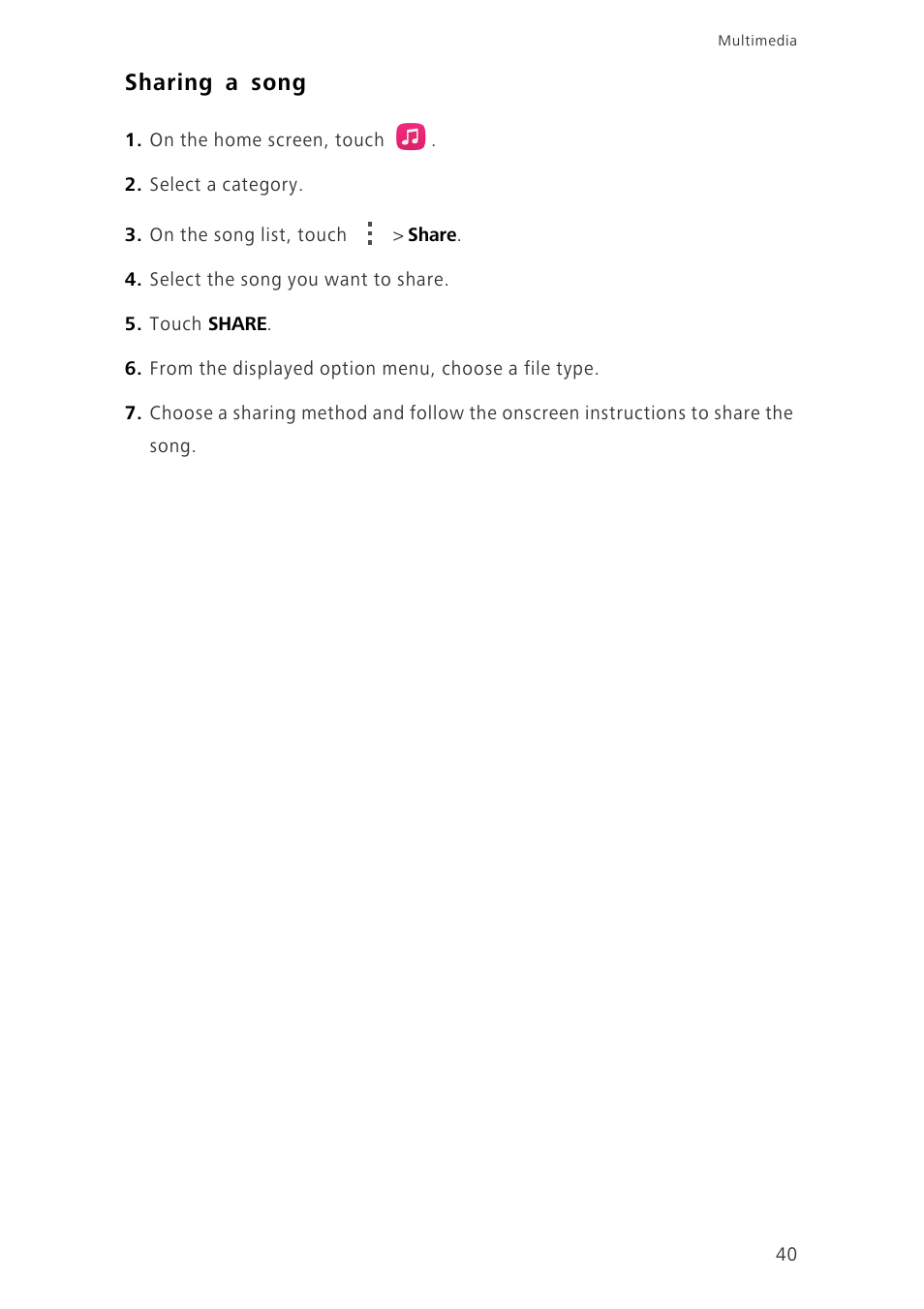 Sharing a song | Huawei Honor 6 User Manual | Page 44 / 81