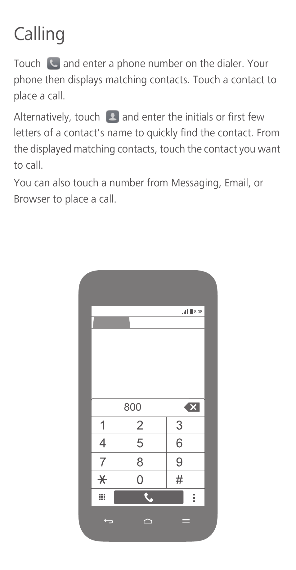 Calling | Huawei Ascend Y550 User Manual | Page 6 / 28