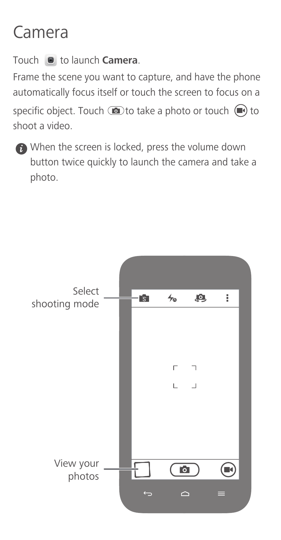 Camera | Huawei Ascend Y550 User Manual | Page 8 / 28