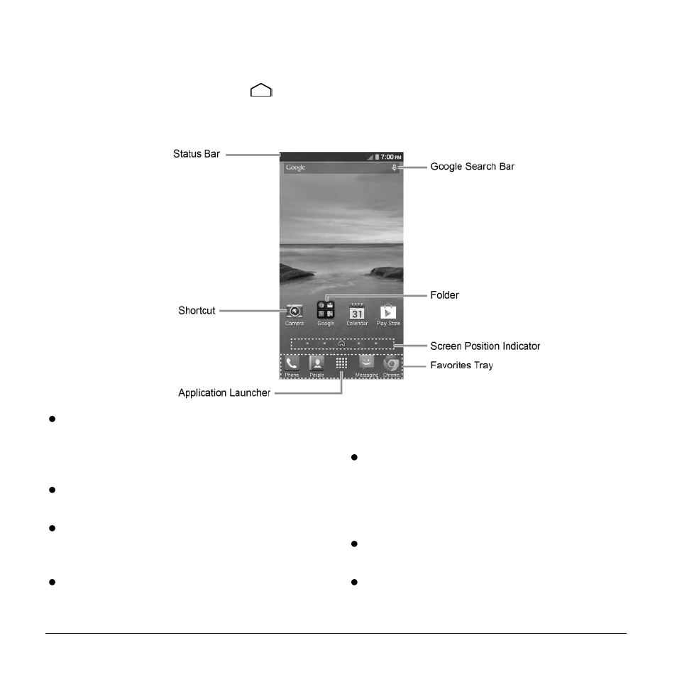 Home screen, Home screen overview | Kyocera Hydro LIFE User Manual | Page 14 / 109