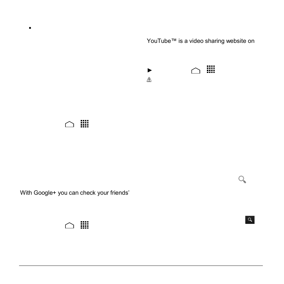 Social networking accounts, Facebook, Google | Youtube | Kyocera Hydro LIFE User Manual | Page 42 / 109