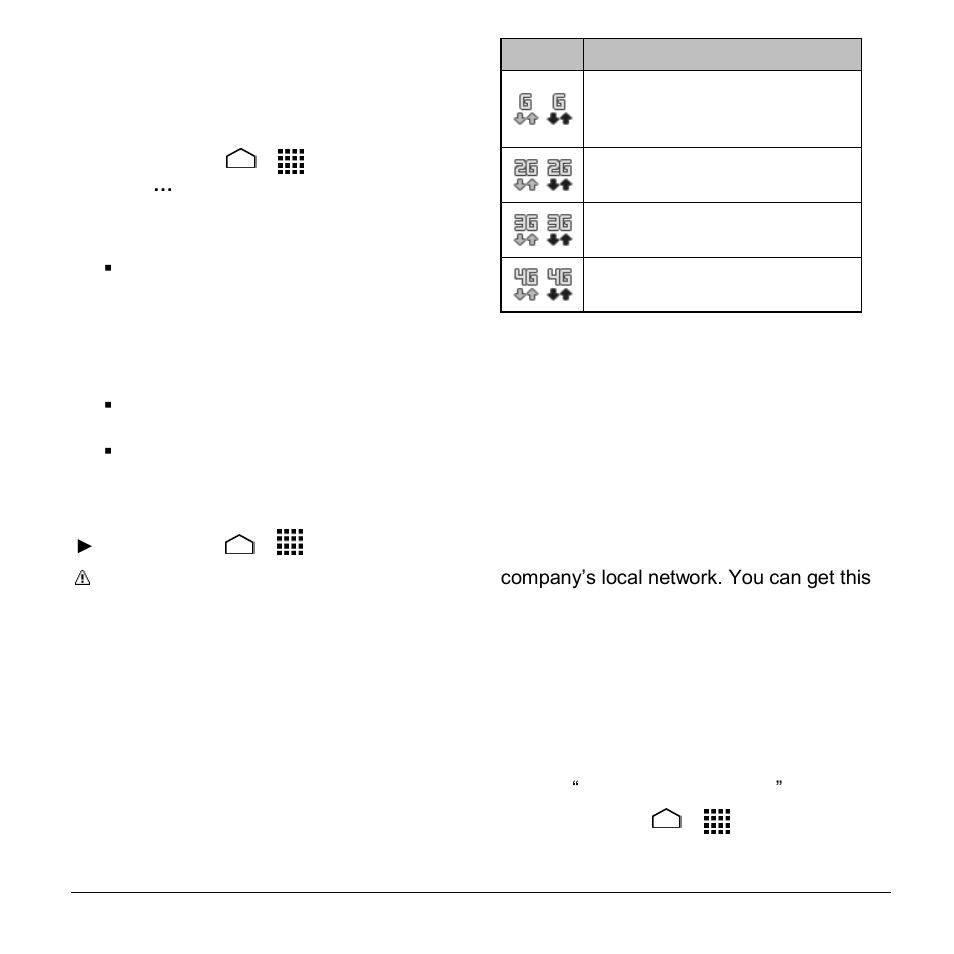 Data services, Preferred network mode, Start a data connection | Data connection status and indicators, Virtual private networks (vpn), Prepare your phone for vpn connection, Install security certificates | Kyocera Hydro LIFE User Manual | Page 49 / 109