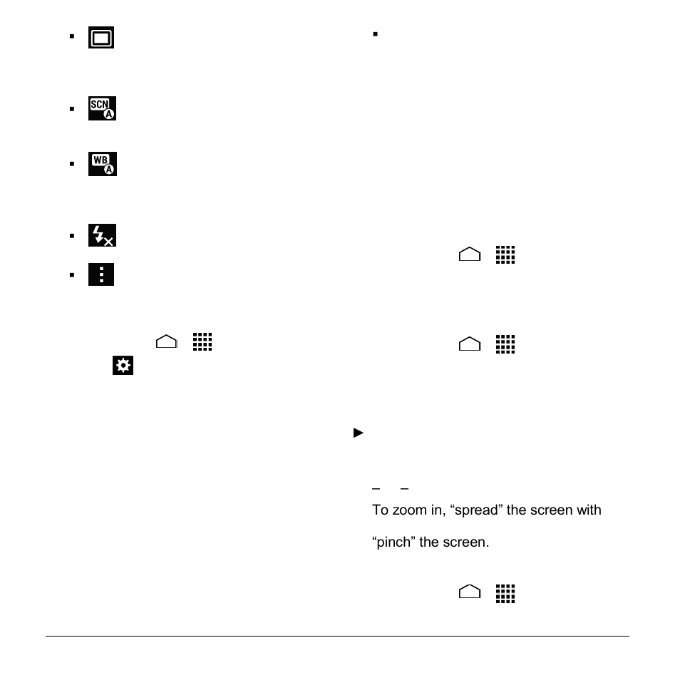 Use panorama mode, View pictures and videos using gallery | Kyocera Hydro LIFE User Manual | Page 56 / 109