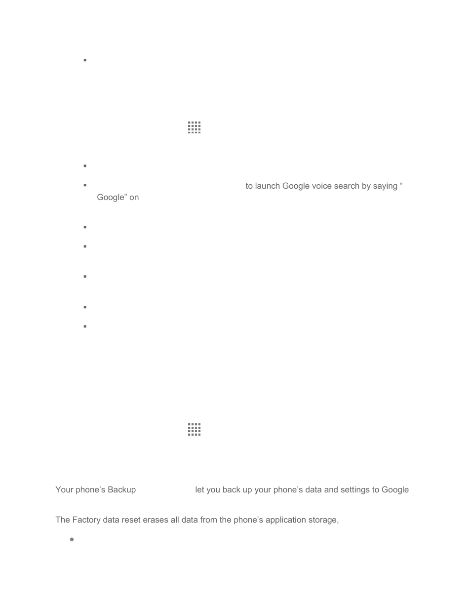Voice search settings, Text-to-speech settings, Pointer speed | Backup & reset settings | Kyocera Brigadier User Manual | Page 160 / 173