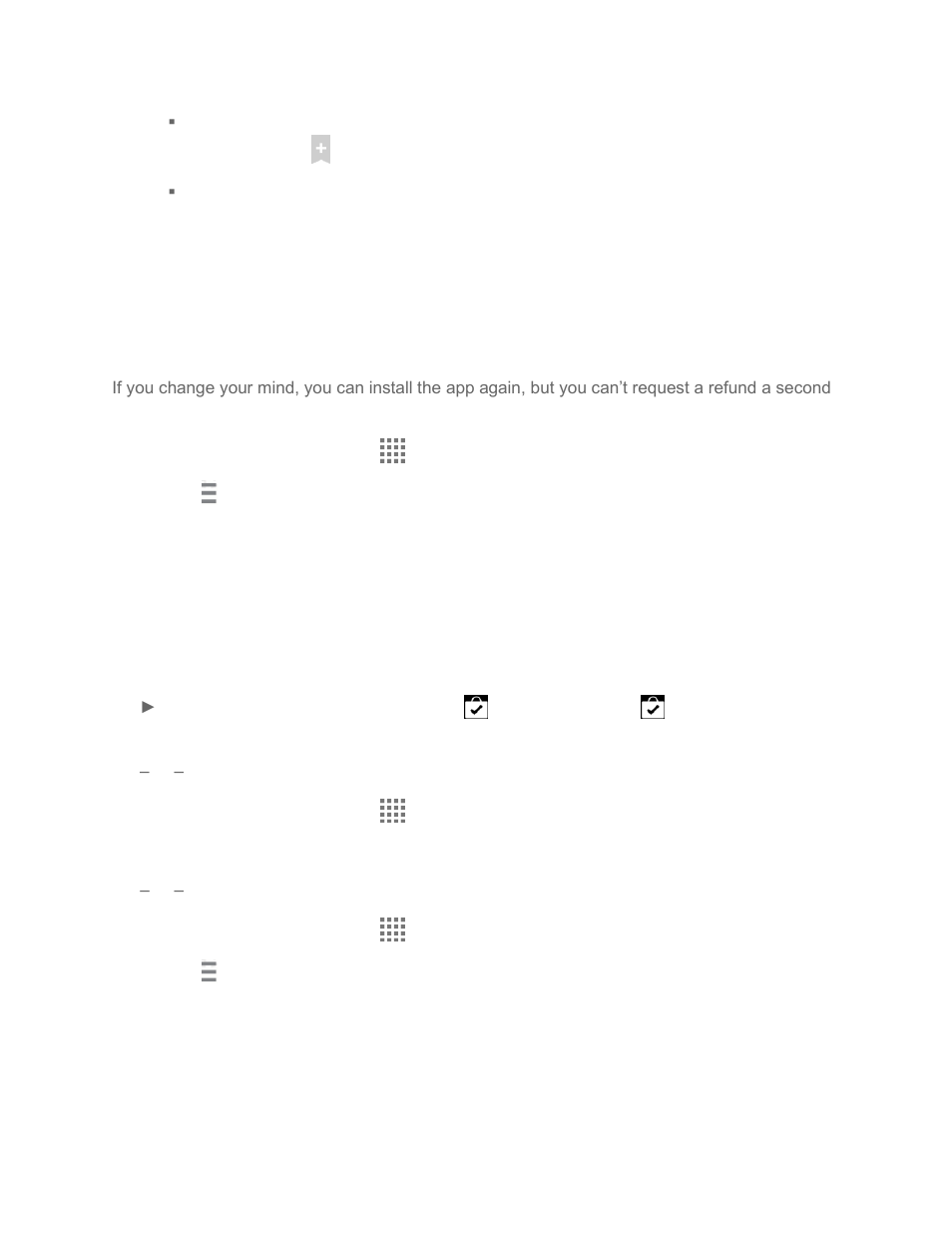 Request a refund for a paid app, Open an installed app | Kyocera Brigadier User Manual | Page 76 / 173