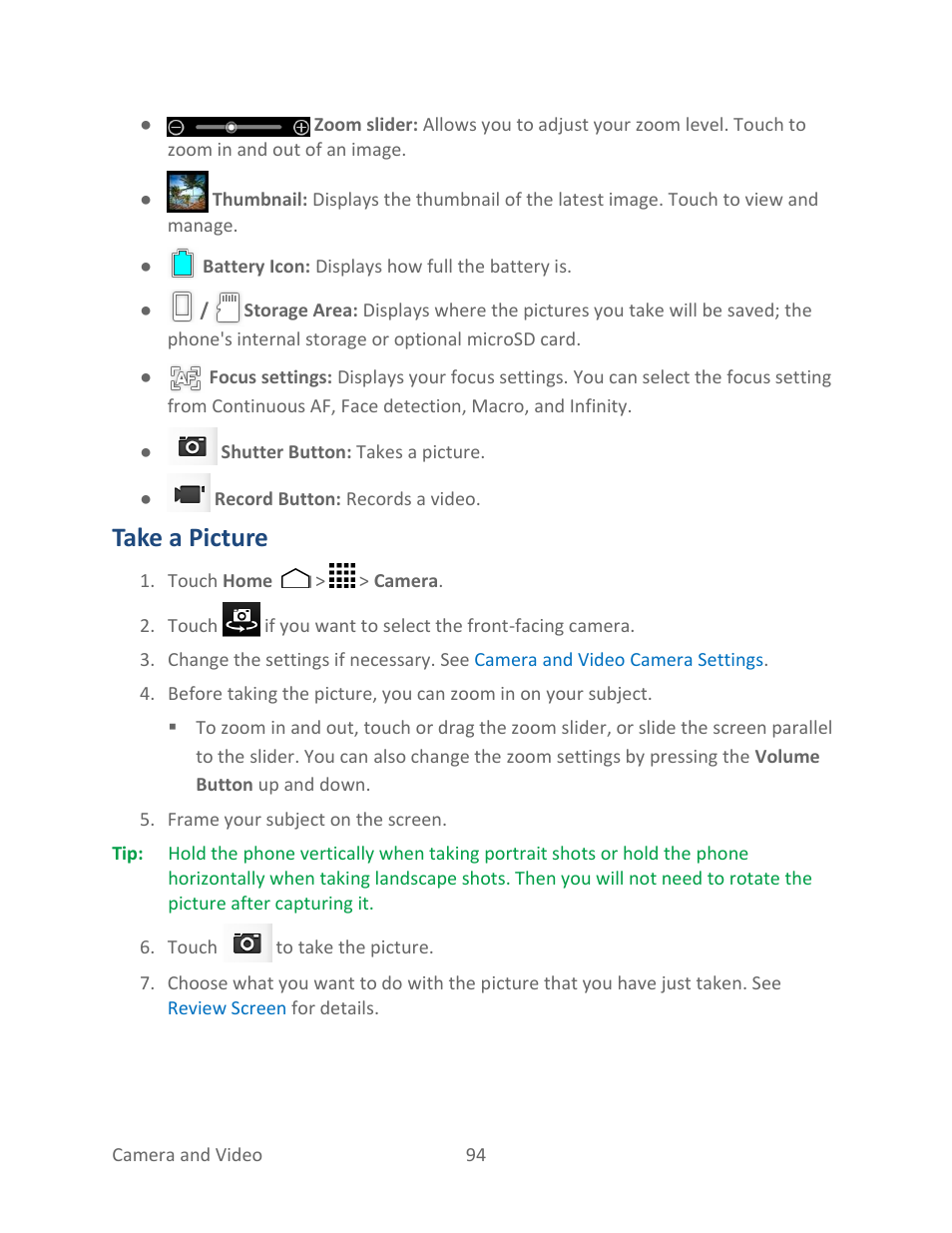 Take a picture | Kyocera Hydro LIFE User Manual | Page 103 / 181
