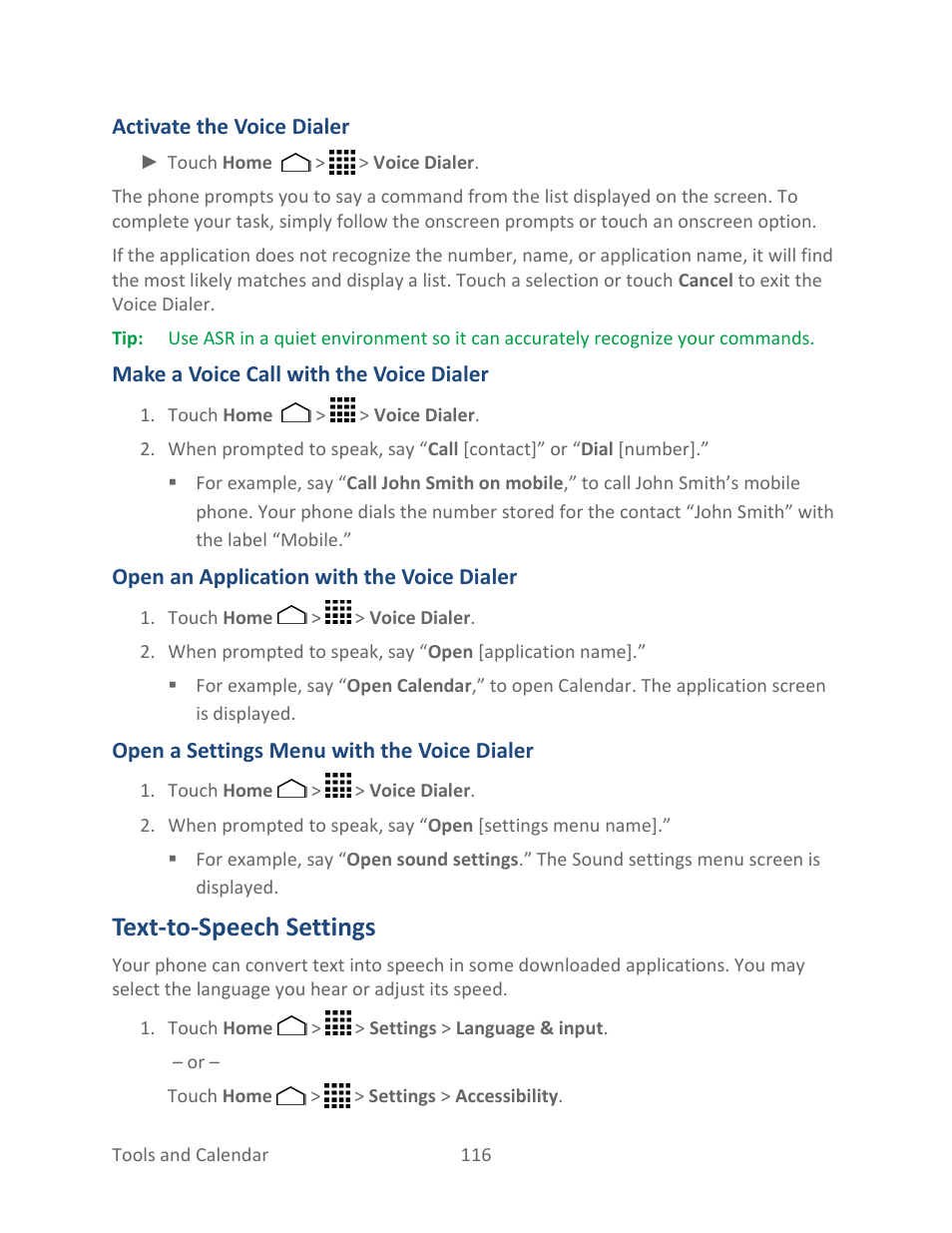 Text-to-speech settings | Kyocera Hydro LIFE User Manual | Page 125 / 181