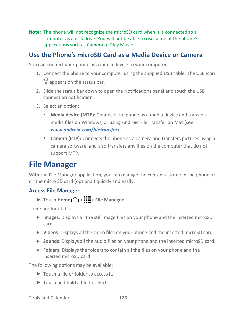 File manager | Kyocera Hydro LIFE User Manual | Page 135 / 181