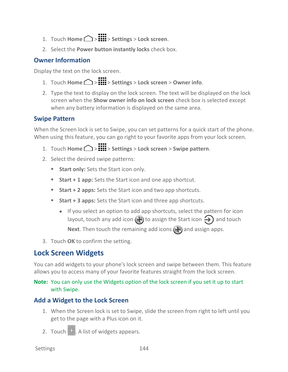 Lock screen widgets | Kyocera Hydro LIFE User Manual | Page 153 / 181