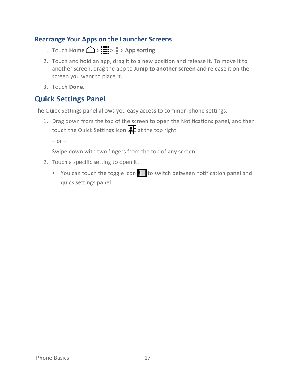 Quick settings panel | Kyocera Hydro LIFE User Manual | Page 26 / 181