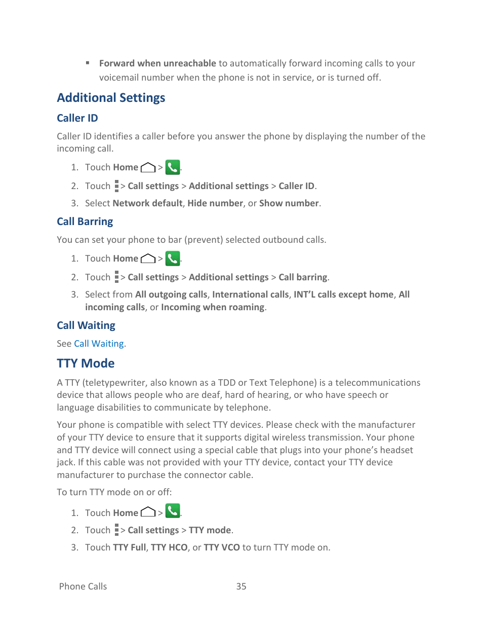 Additional settings, Tty mode | Kyocera Hydro LIFE User Manual | Page 44 / 181