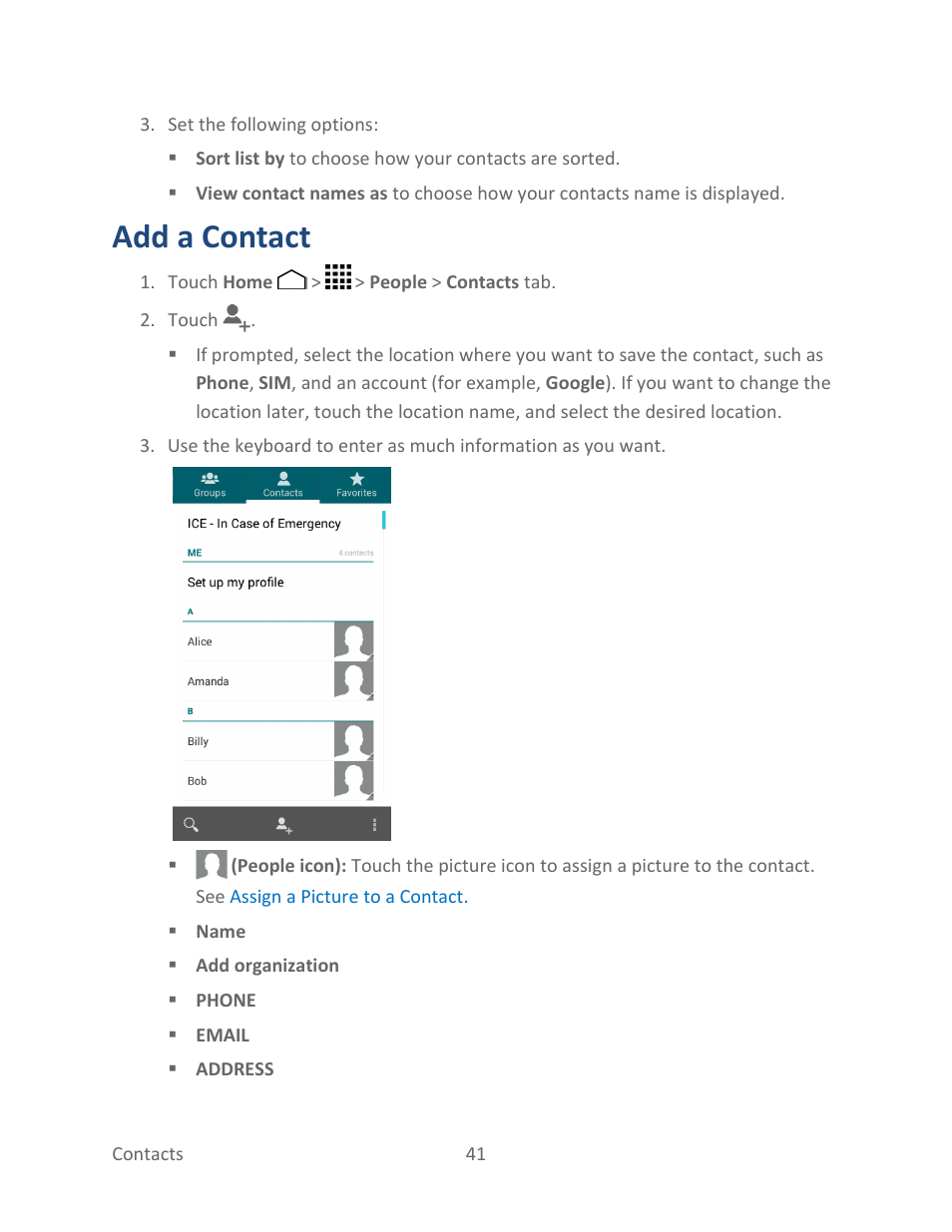 Add a contact | Kyocera Hydro LIFE User Manual | Page 50 / 181