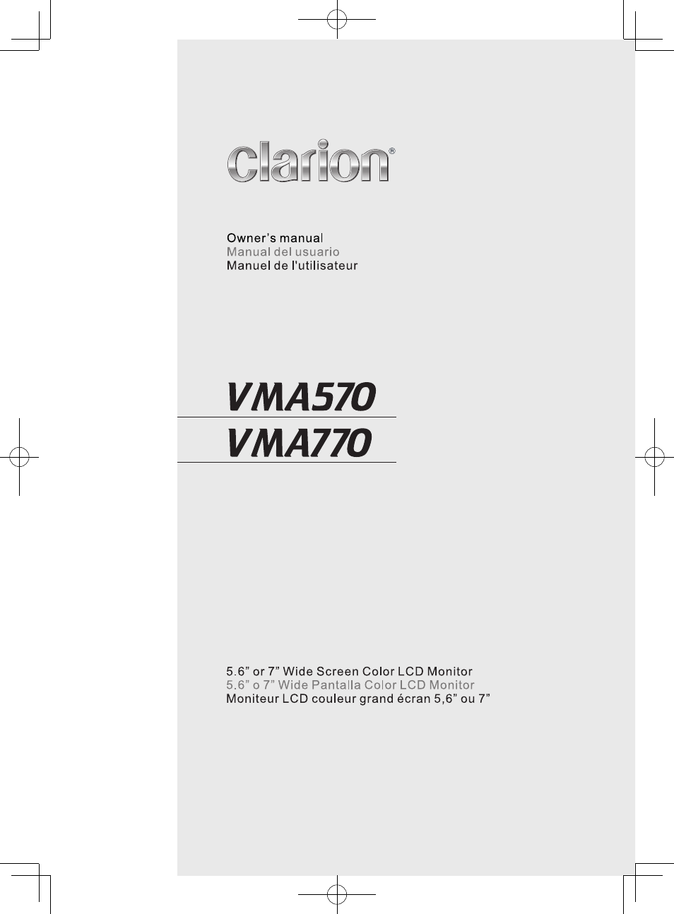 Clarion VMA770 User Manual | 21 pages