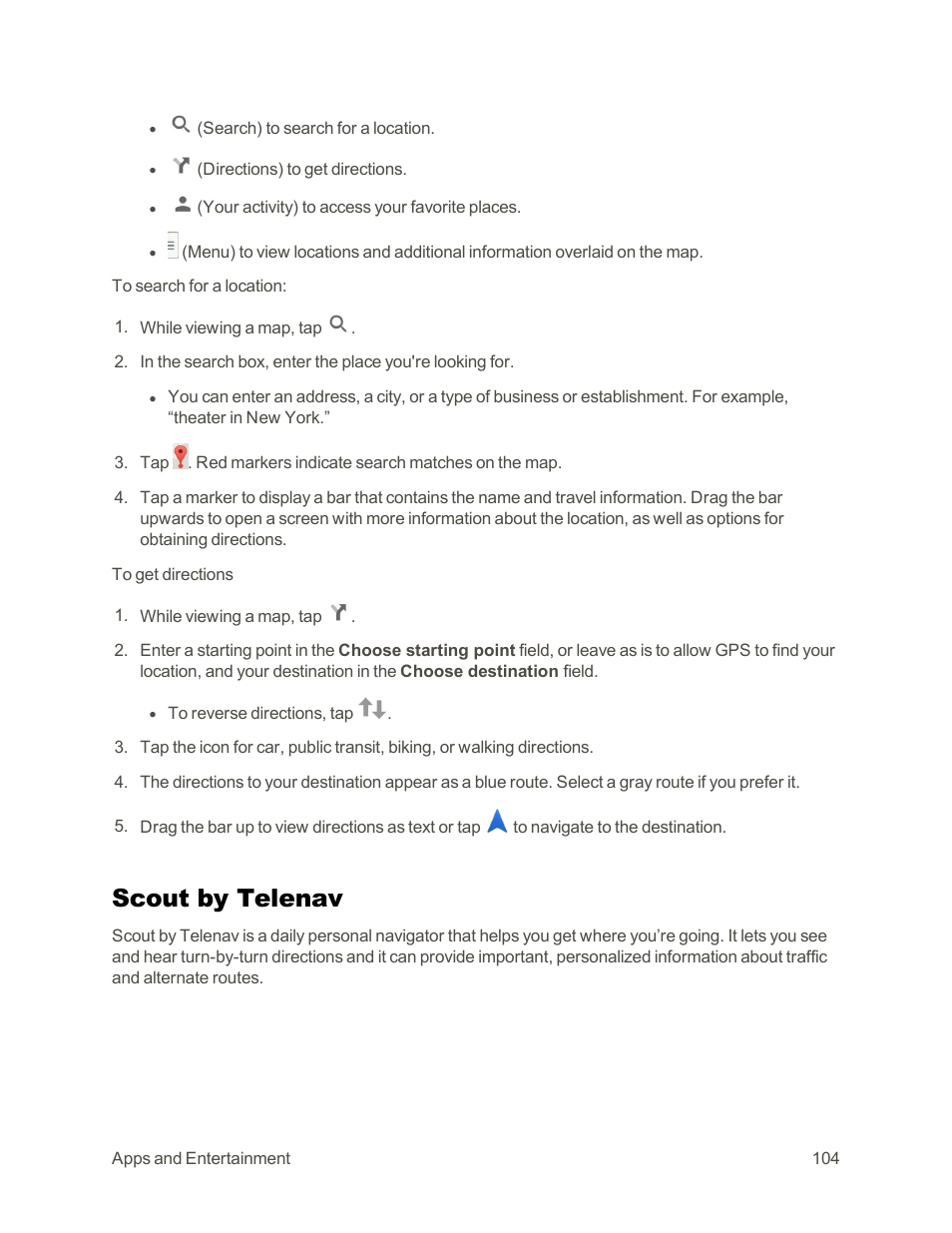 Scout by telenav | LG G3 Vigor User Manual | Page 113 / 199