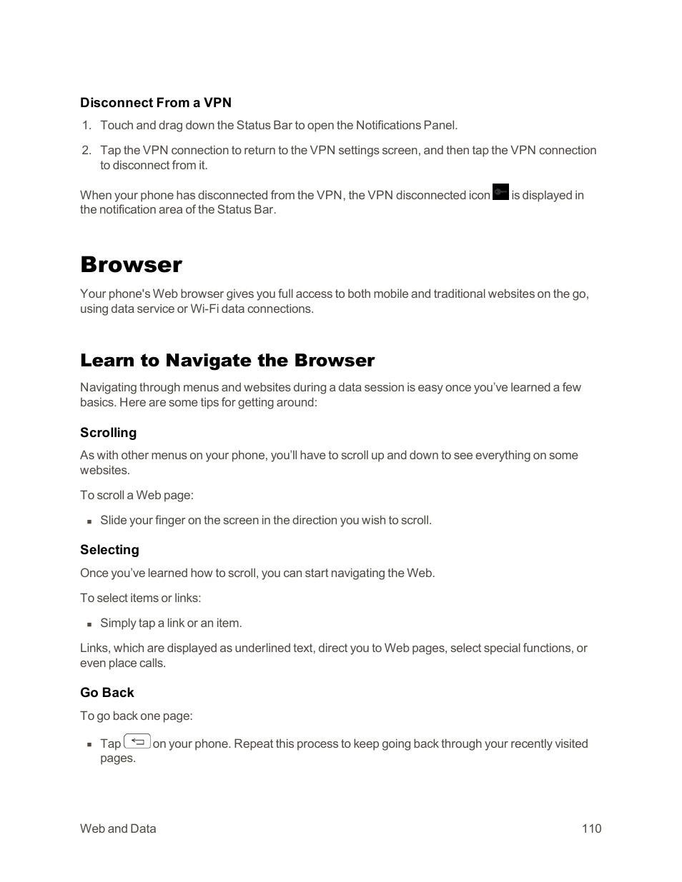 Browser, Learn to navigate the browser | LG G3 Vigor User Manual | Page 119 / 199