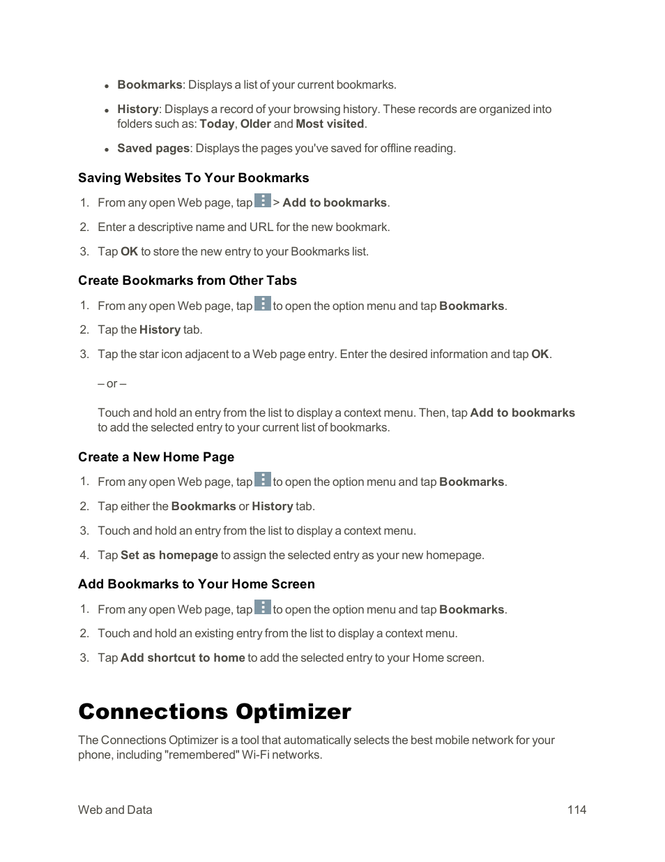 Connections optimizer | LG G3 Vigor User Manual | Page 123 / 199