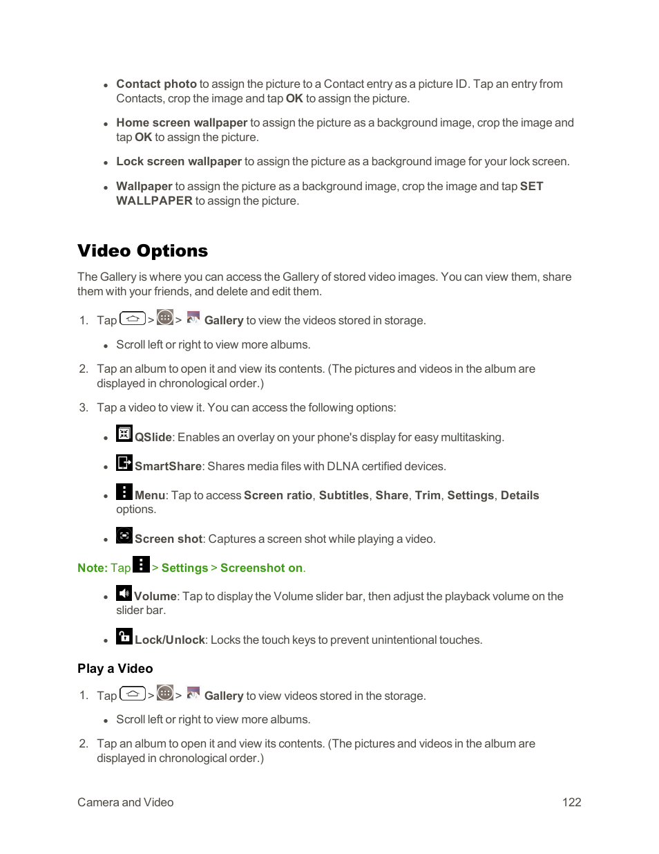 Video options | LG G3 Vigor User Manual | Page 131 / 199