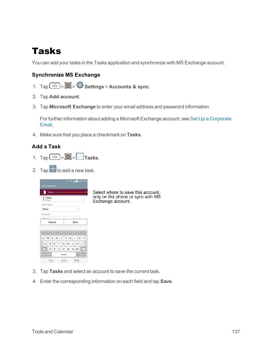 Tasks | LG G3 Vigor User Manual | Page 146 / 199