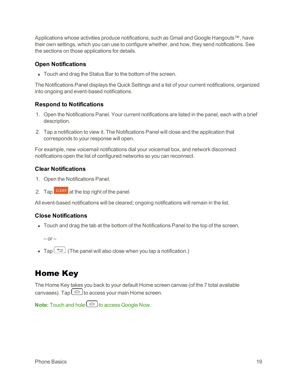 Home key | LG G3 Vigor User Manual | Page 28 / 199