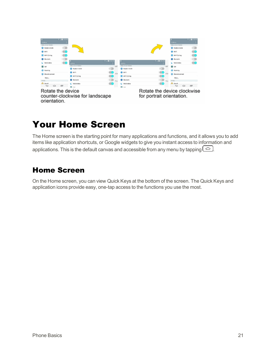 Your home screen, Home screen | LG G3 Vigor User Manual | Page 30 / 199