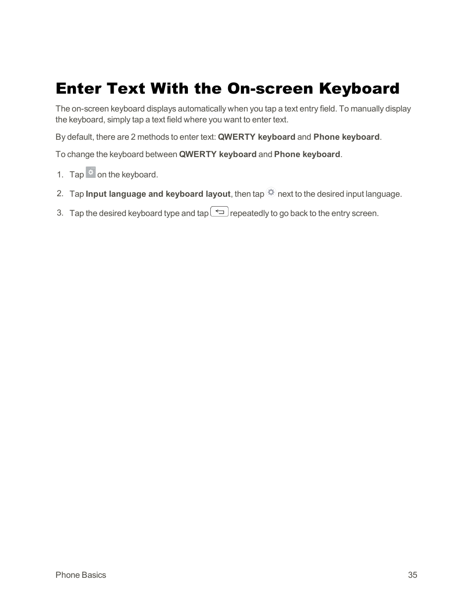 Enter text with the on-screen keyboard | LG G3 Vigor User Manual | Page 44 / 199