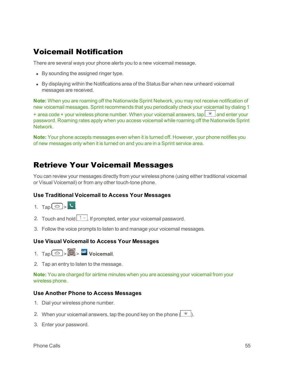Voicemail notification, Retrieve your voicemail messages | LG G3 Vigor User Manual | Page 64 / 199