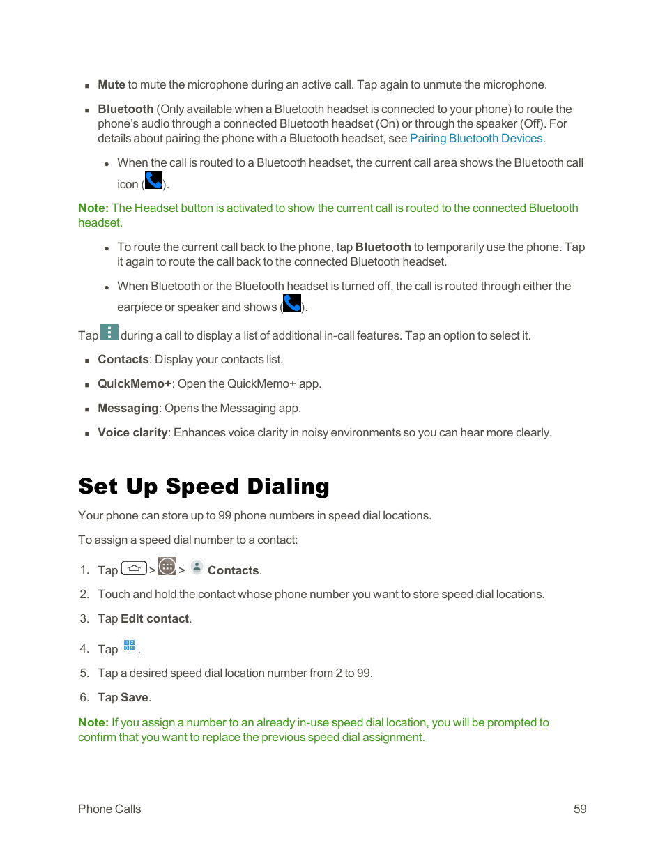 Set up speed dialing | LG G3 Vigor User Manual | Page 68 / 199