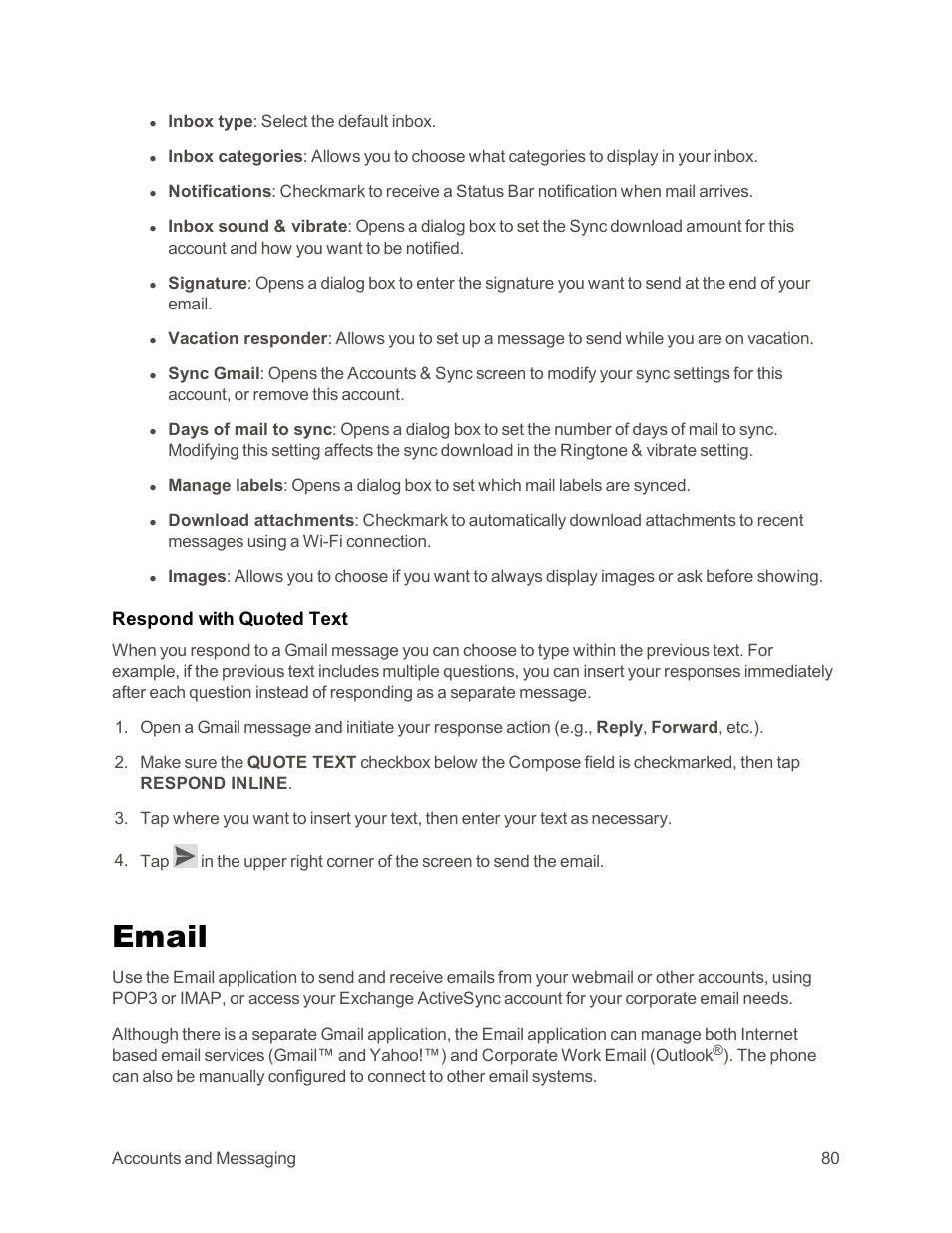 Email | LG G3 Vigor User Manual | Page 89 / 199