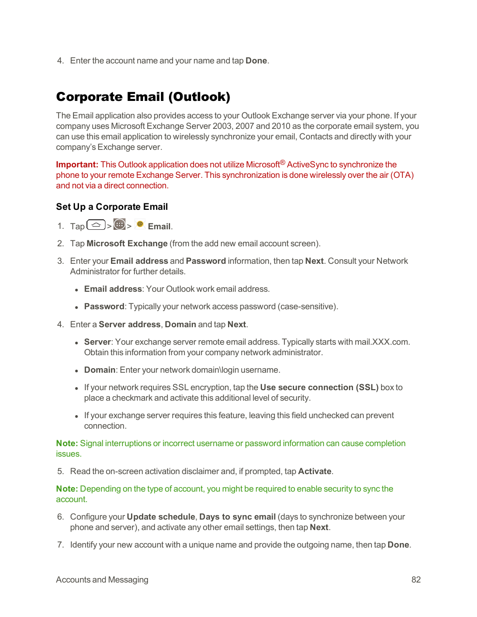 Corporate email (outlook) | LG G3 Vigor User Manual | Page 91 / 199