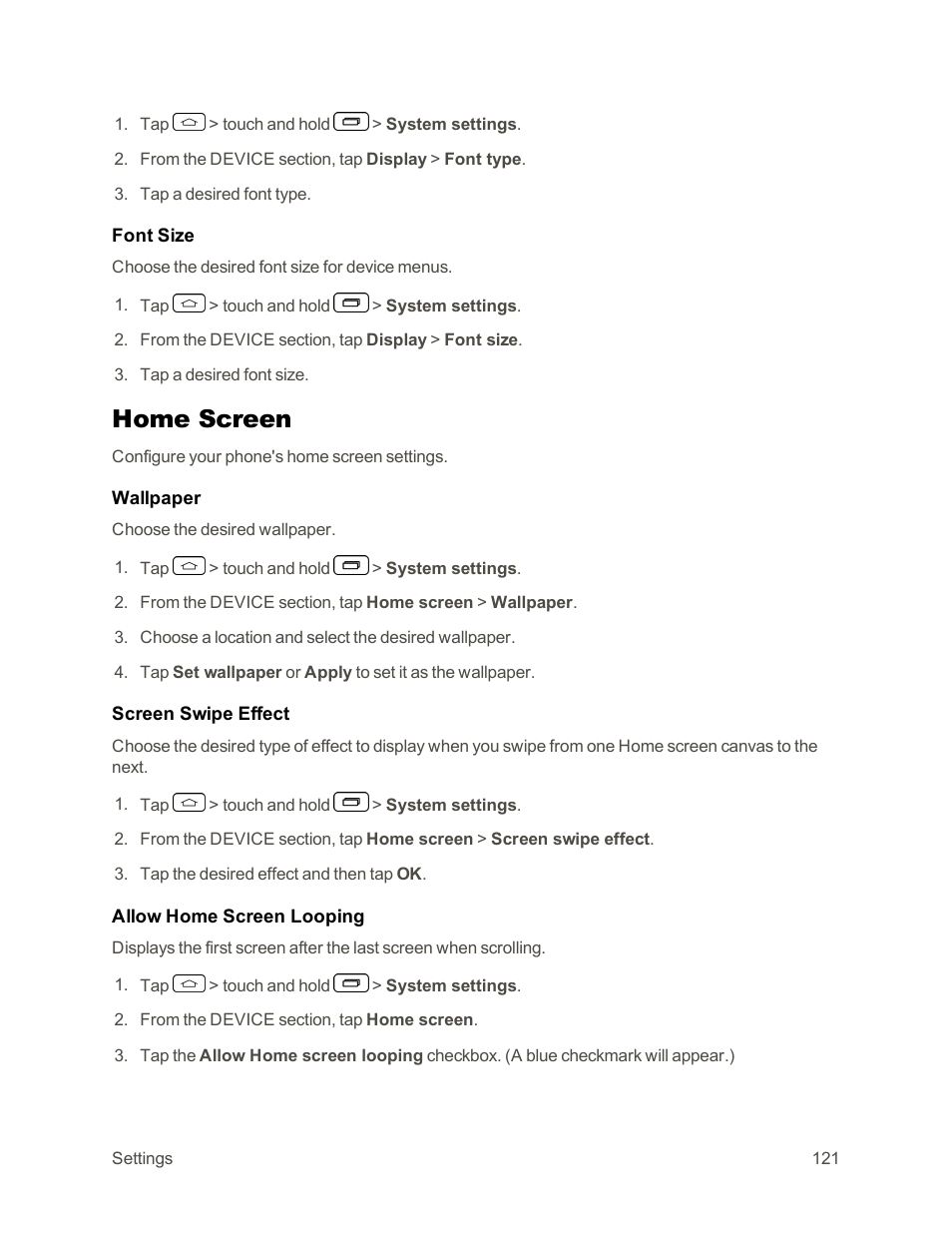 Home screen | LG Tribute User Manual | Page 129 / 148