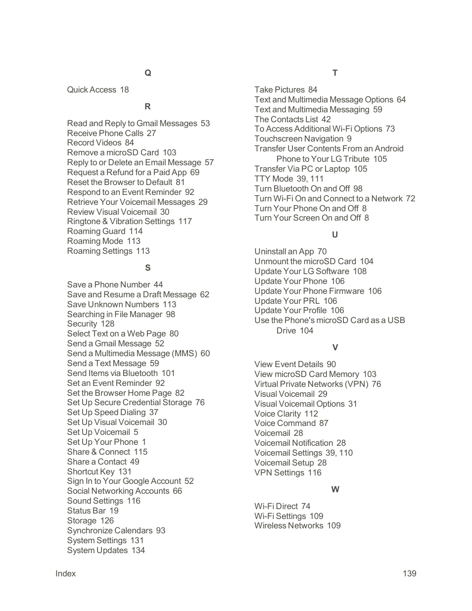 LG Tribute User Manual | Page 147 / 148