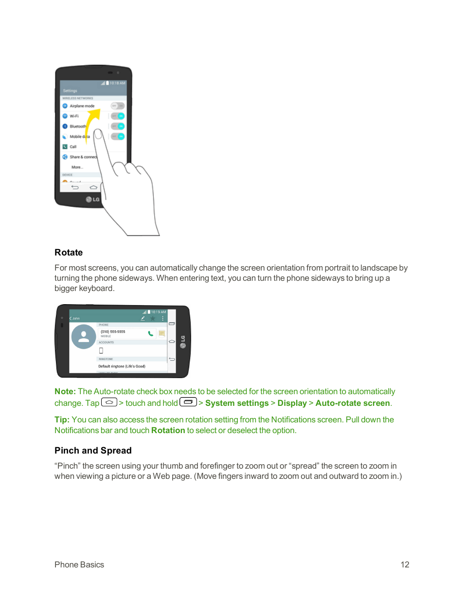 LG Tribute User Manual | Page 20 / 148