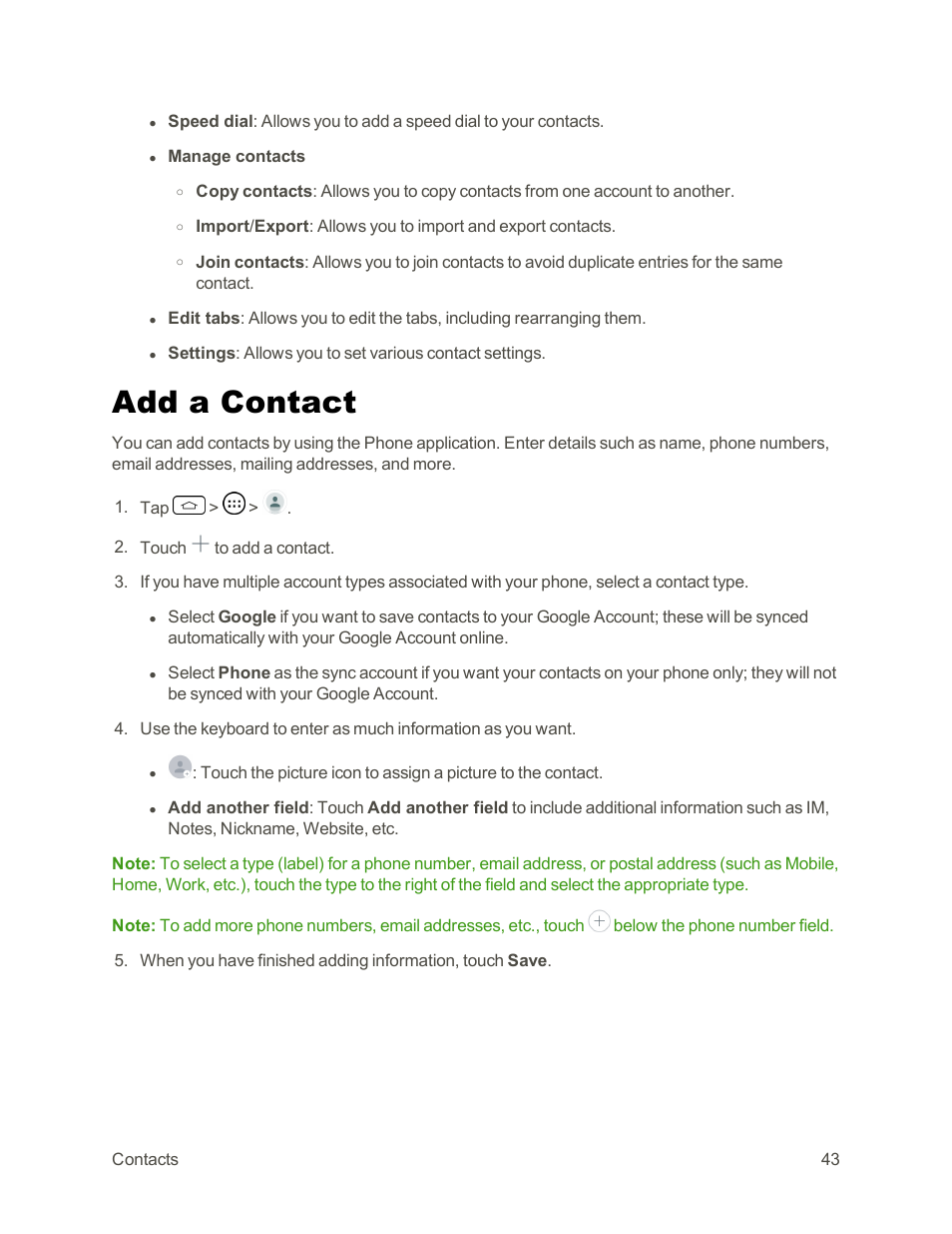 Add a contact | LG Tribute User Manual | Page 51 / 148