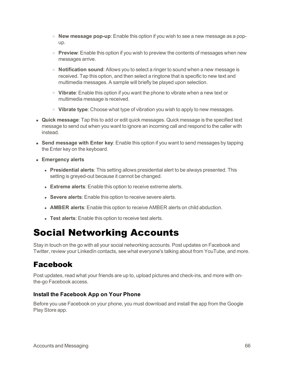 Social networking accounts, Facebook | LG Tribute User Manual | Page 74 / 148