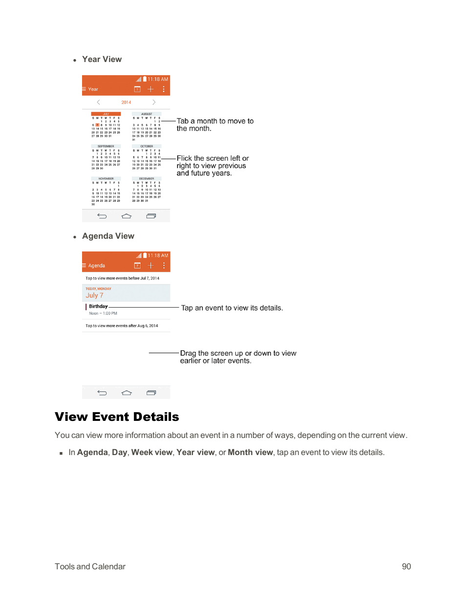 View event details | LG Tribute User Manual | Page 98 / 148